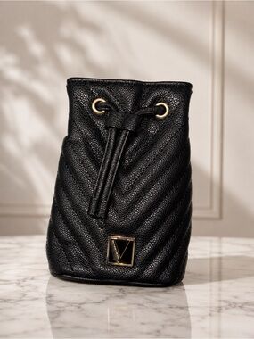 Victoria’s Secret Black Quilted Perfume Bucket Bag